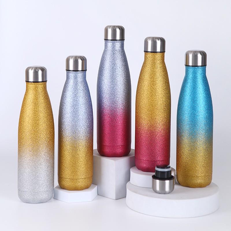 Stainless Steel Vacuum Insulated Travel Mug 500ml Gradient Design Portable Car Cup Office Outdoor Use