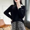 Women's Loose Wool V-Neck Color Block Pullover Sweater - Autumn/Winter Warm Lazy Style