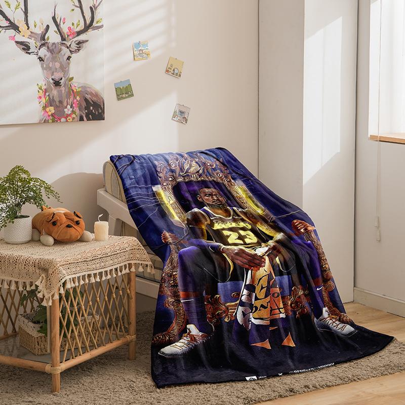 Basketball Star Series Flannel Blanket 3D Printed Sofa Blanket Thickened Blanket