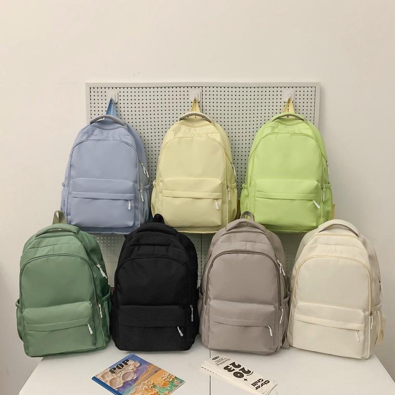 Harajuku Backpack, Campus-style Schoolbag, Simple and Solid Color for Girls, Korean Version, Large Capacity Backpack