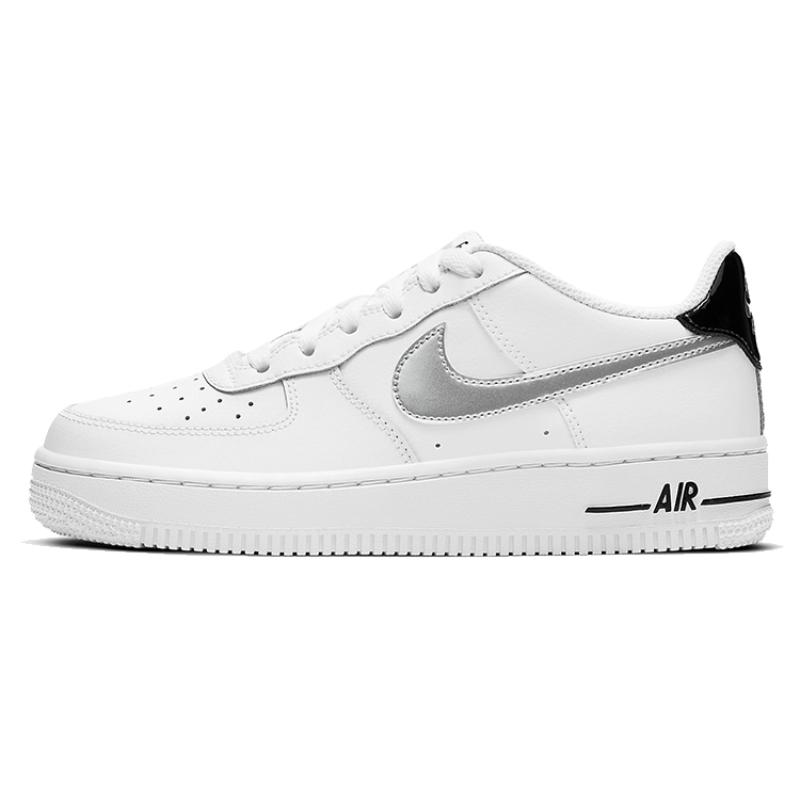 

Nike Air Force 1 Low White Black Metallic Silver GS Sneakers CZ4206-100 36.5