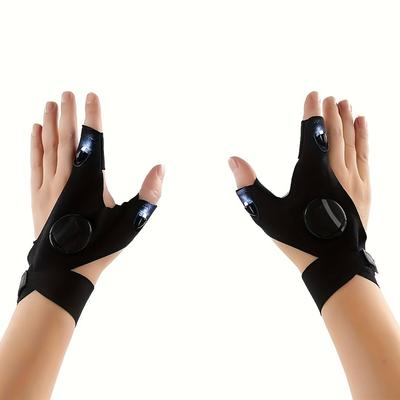Gants de poche LED portables – gants respirants et lumineux, gants lumineux cool au bout des doigts (alimenté par batterie).