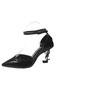 Foreign trade small size summer with skirt pointed head thin heel sandals women's bag head high heel black high sense hollow