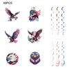 48 Pcs Patriotic Hanging Swirls Decoration Eagle American Flag Ceiling Hanging Foil Streamers for Veteran Day Party Supplies