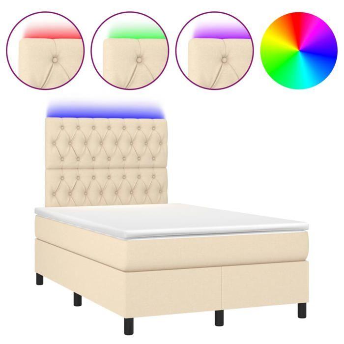 VidaXL Sommier à Lattes de Lit avec Matelas et LED, Lit Rembourré, Lit Double, Lit Adulte de Chambre à Coucher Intérieur, 3135106