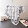 Cashew Flower Herringbone Pattern Cotton Linen Small Square Scarf Silk Imitation Velvet Shawl Sun Protection Women's
