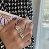 Chic Sterling 925 Silver Wide Ring Featuring Modern Geometric Patterns For Women