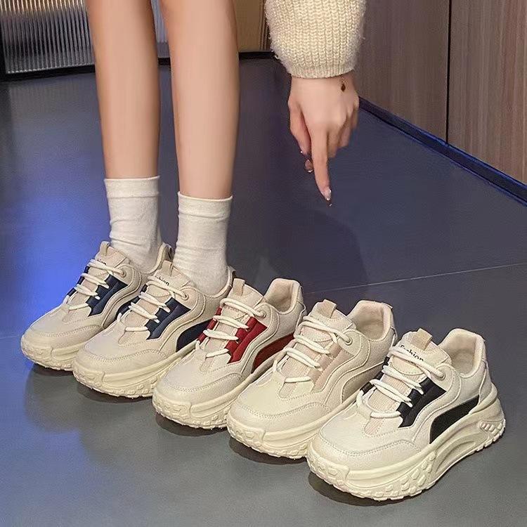 New Fashion White Shoes 5cm Comfortable Platform All-Matching Casual Sports Board Shoes