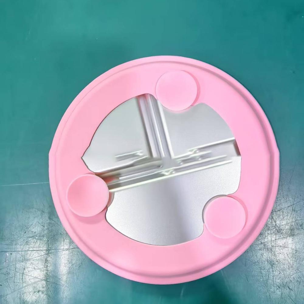 

Детская тарелка из нержавеющей стали с силиконовыми присосками-рукавами, миски для малышей розовый