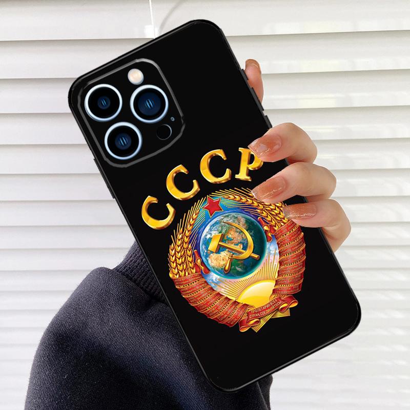 Soviet Union USSR Flag Case For iPhone 16 15 13 14 Pro Max 12 Mini 11 14 Pro Max X XS XR Plus Soft Cover Coque