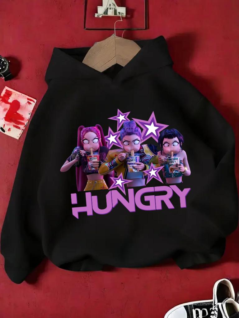 KPop Hunter Rumi Derpy Cartoon Girls Boy Hooded Sweatshirt Warm Children's Wave Fashion Casual Tops Casual Girls Clothing