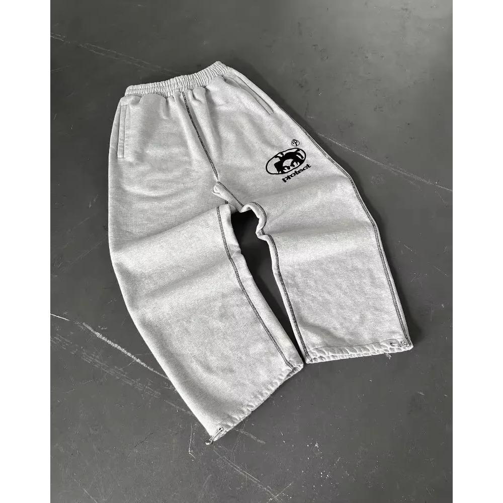 Pantaloni a gamba larga in vita alta di tendenza americana da uomo Y2K Harajuku Hip-Hop Joker Casual