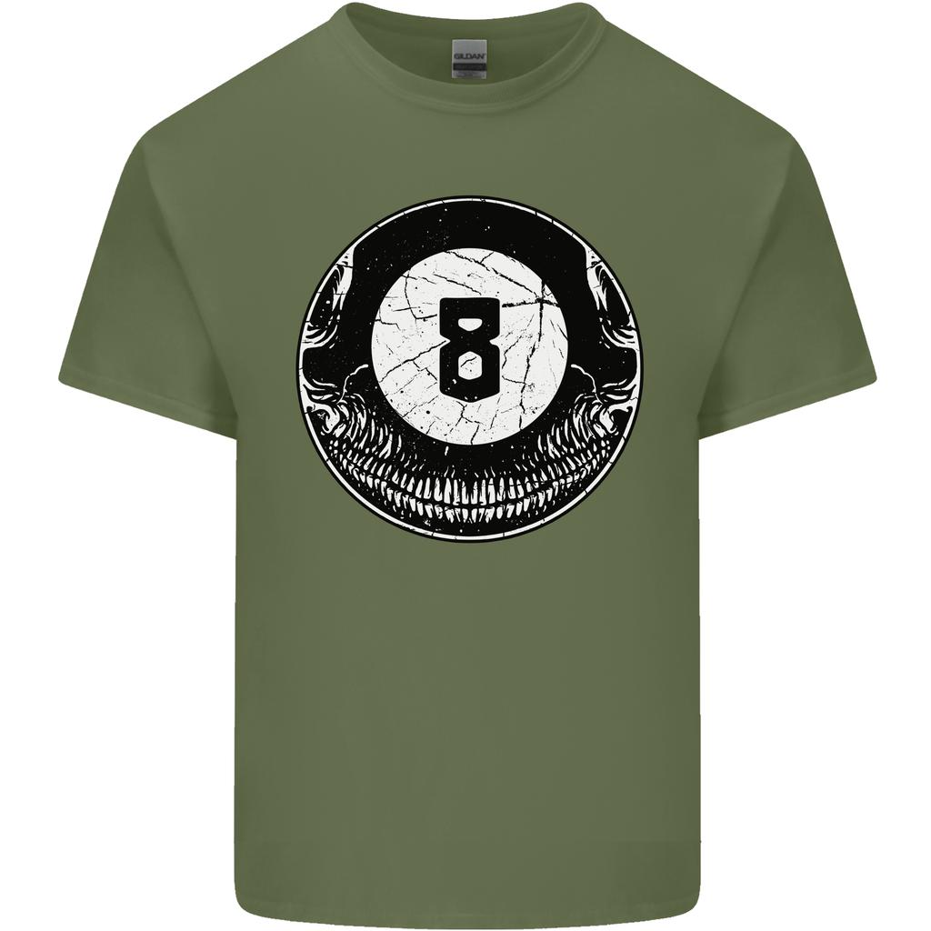 8Ball Skull Pool Player 9Ball Unisexs Light Cotton TShirt
