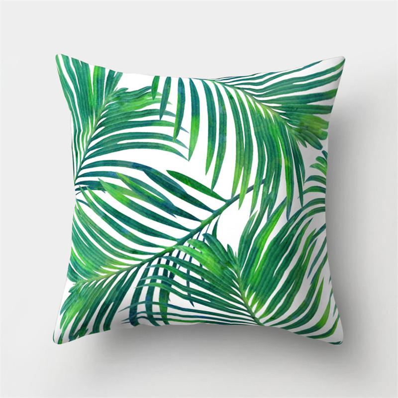 Green Tropical Plant Pillowcase Leaves Cushion Cover Sofa Lumbar Pillow Home Decor Pillowcase