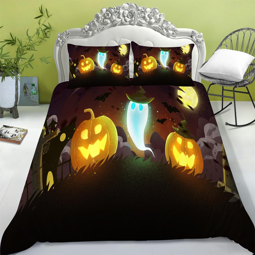 Zestaw poszewek Halloween druk 3D tekstylia domowe pościel typu king-size nastoletnie dzieci miękka kapa na kołdrę wysoce zestawy pościelowe