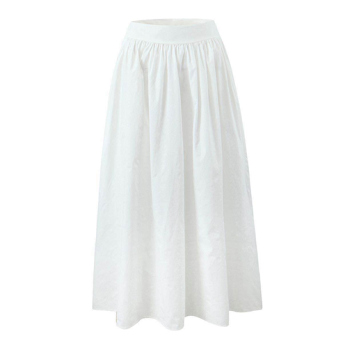 

French Style Women s Early Spring Vacation Midi Skirt with Side Zipper Medium