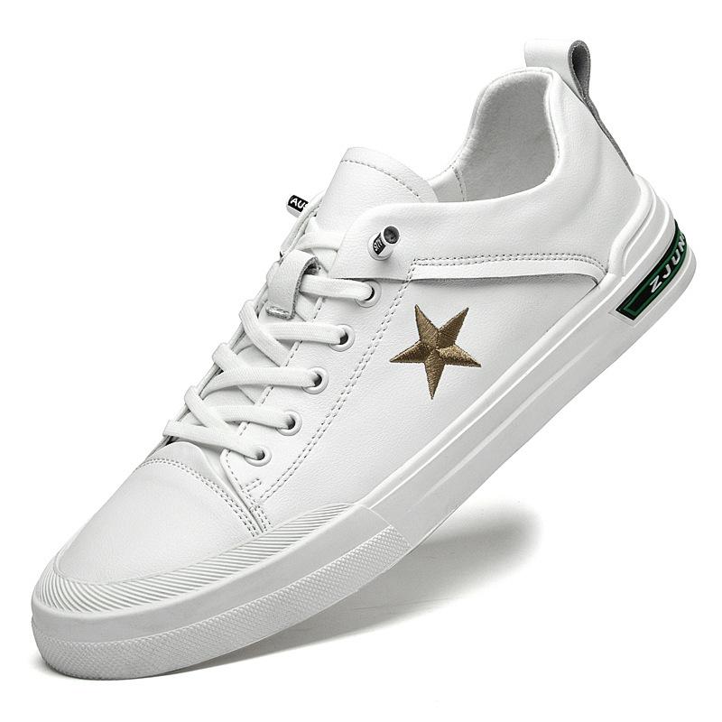 

Autumn and winter men s shoes breathable British style sports shoes men s casual shoes white shoes running shoes board shoes men s tide 38 белый