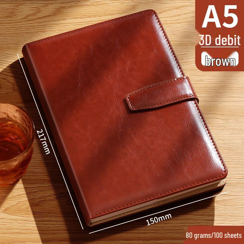 A5 Custom Logo Soft Leather Notebook with Buckle - High-Quality, Thick, Business Notepad Direct Source Factory