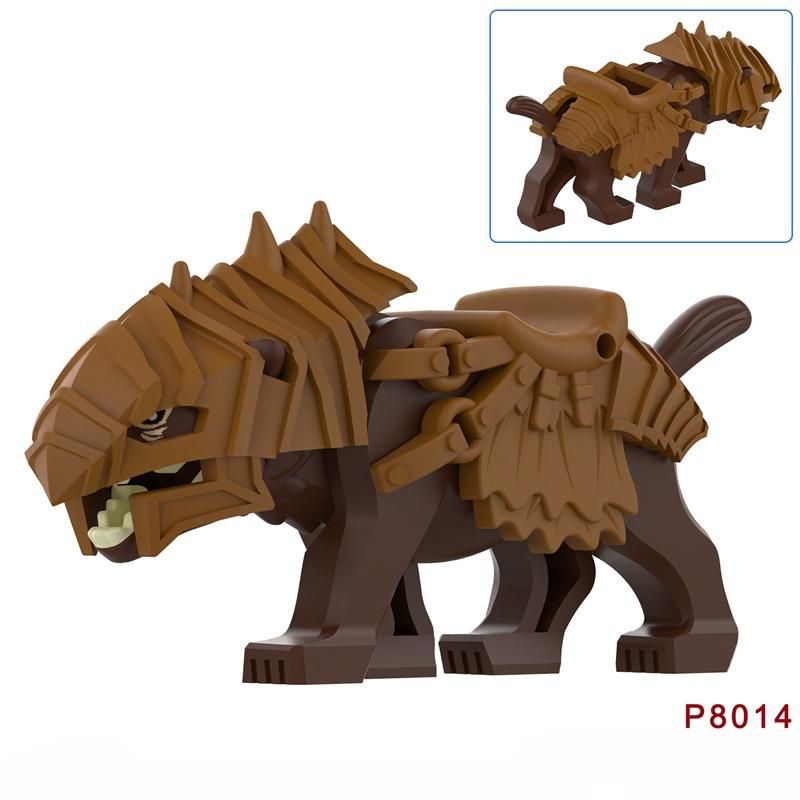 

P8011-8014 Wolf Ancient Third-Party Middle Warrior Сборка строительных блоков Warcraft упакована для детского подарка на день рождения игрушки