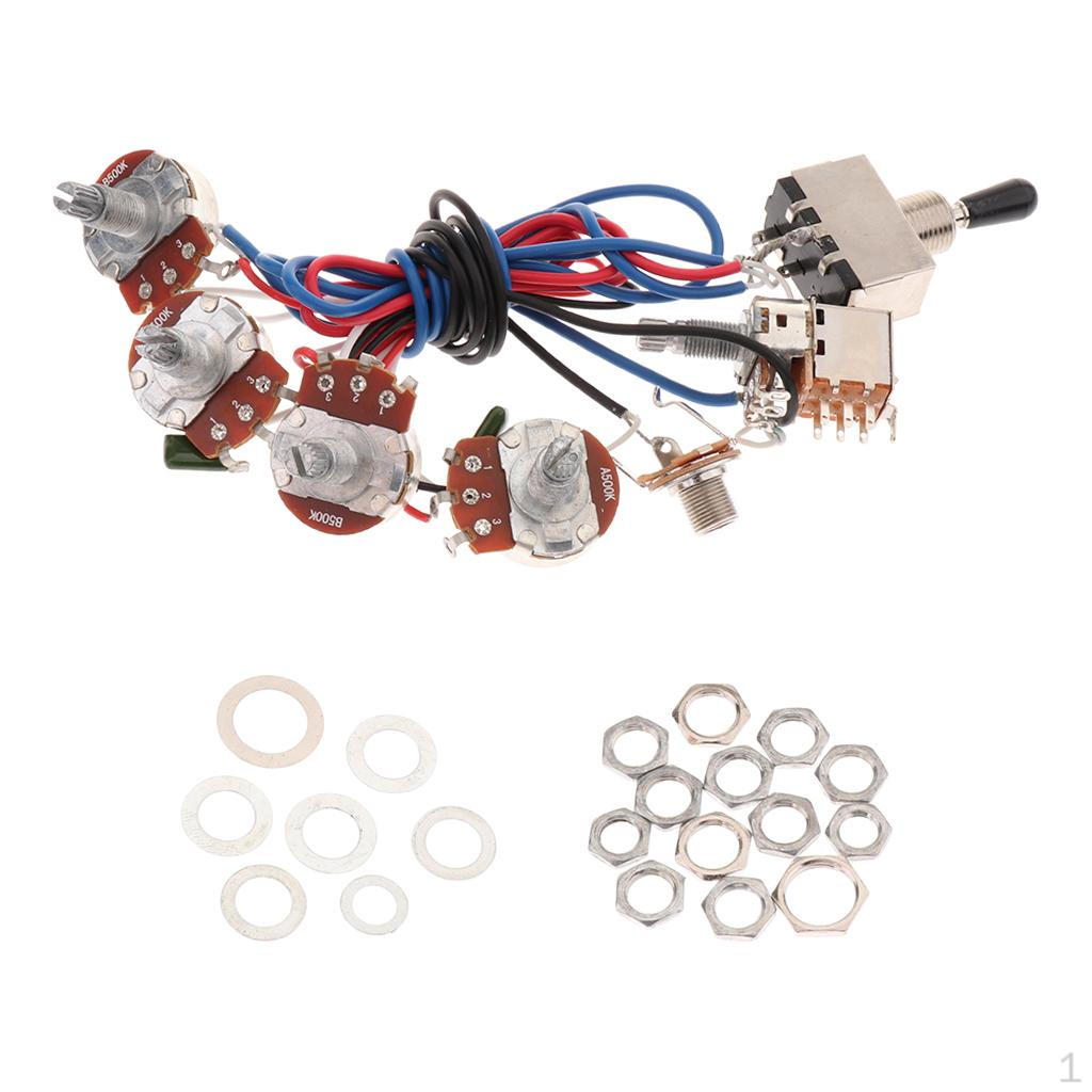 Схема разводки 2V2T Комплект A500K B500K Потенциометров для LP Электрогитары Аксессуар