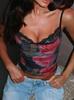 Europe and the United States new women's clothing popular sexy splicing lace printing sling small vest