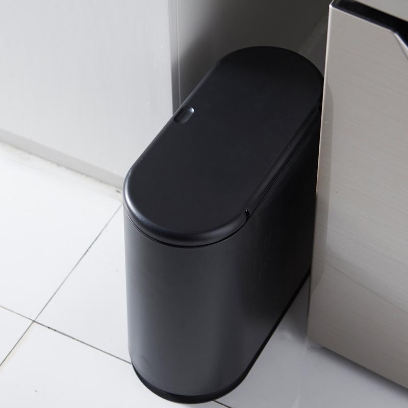 Creative Plastic Wet-Dry Separation Trash Can with Lid and Press-Type Garbage Bag Support.