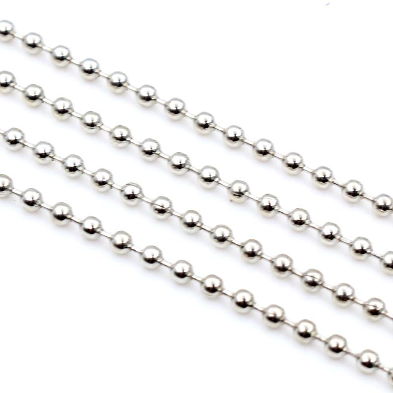 5 Meters/lot 1.5mm 2.0mm 2.4mm Gold Bronze Silver Plated  5 Colors Ball Beads Chain Necklace Beaded DIY Jewelry Findings