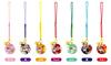 Flower Chirimen Fortune Bell Japanese Chirimen Netsuke Keychain 2 [Zune] (8mm) (3-piece Set) (Indigo, Yamabuki, Sakura)
