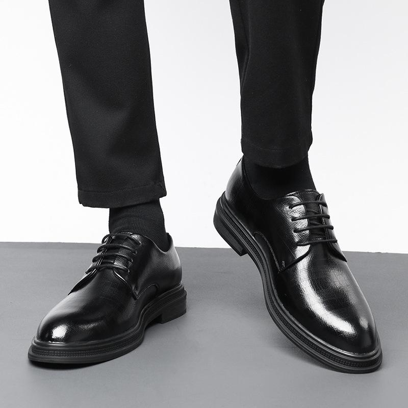Casual Leather Shoes Men's Formal Wear Men's Autumn Low-top Suit British Style Groom Wedding Shoes 2025