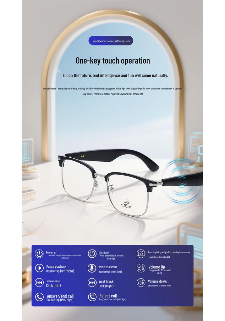 AI-Powered Bluetooth Translation Glasses: Real-Time 100+ Language Support, Music & Calls