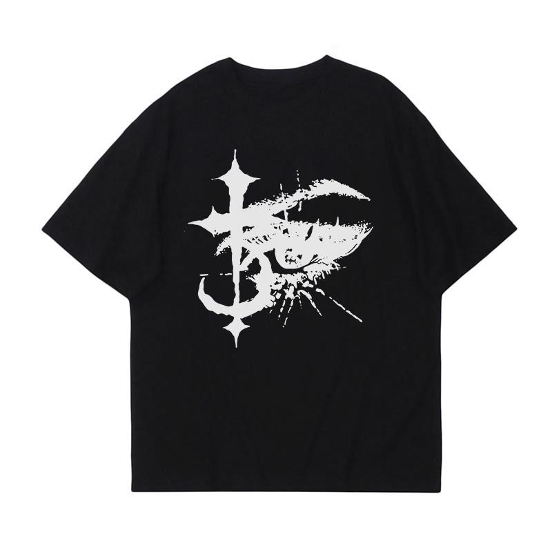 

Y2K Cotton Tshirt Hip Hop Retro Harajuku Graphic Print Oversized Short Sleeve Tshirts Punk Casual Top Rock Goth Streetwear Tee 4XL