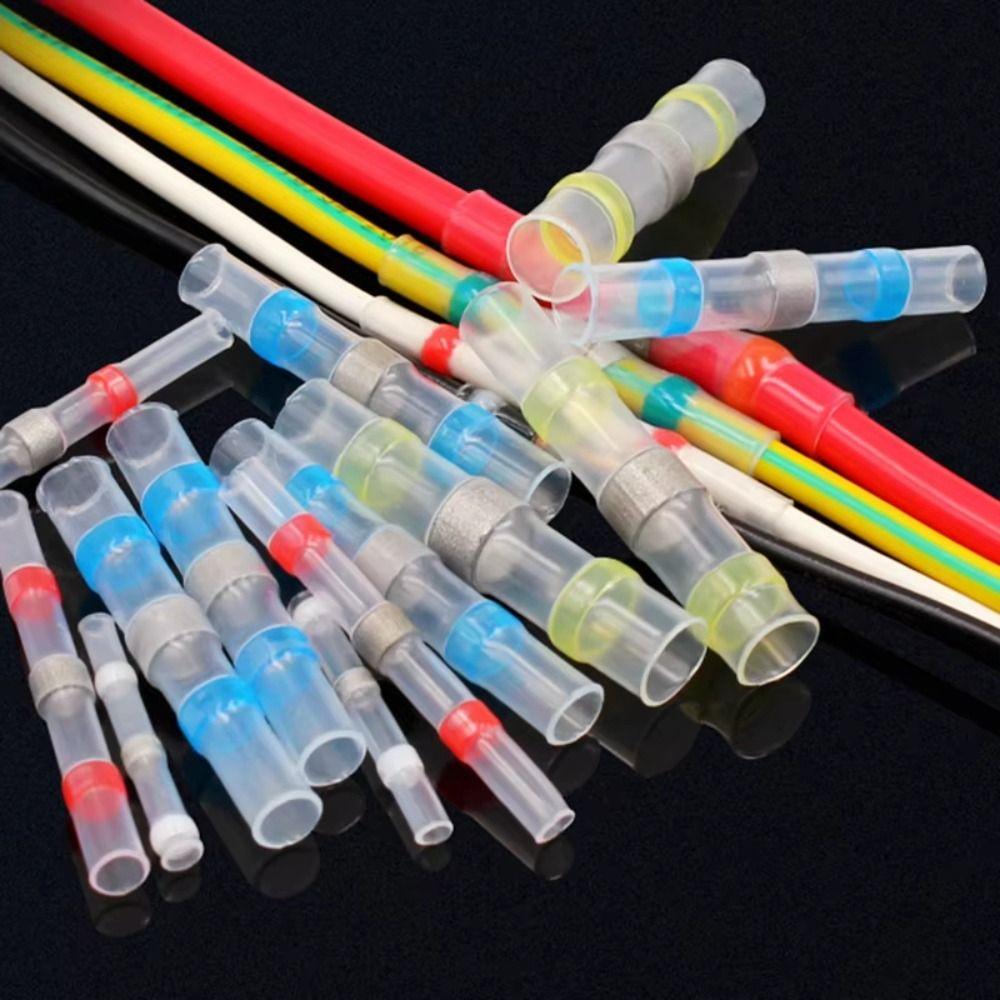 200pcs Insulated Heat Shrink Wire Connectors Connectors Kit Shrinkable Electric Copper Tape Solder Sleeve Waterproof Clamp Type