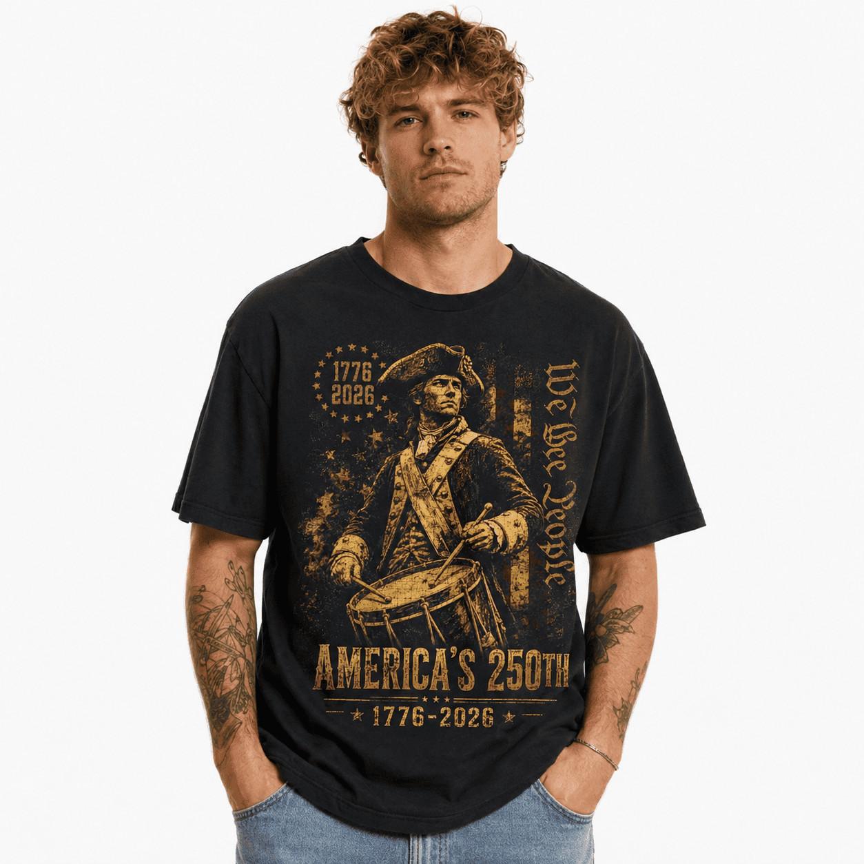 America s 250th Anniversary Revolutionary Soldiers Patriotic USA T-Shirt XXXL