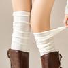 White Knee-length Stockings - Children's Autumn/winter Cotton Absorbent and Breathable Long Tube Pile-up Stockings