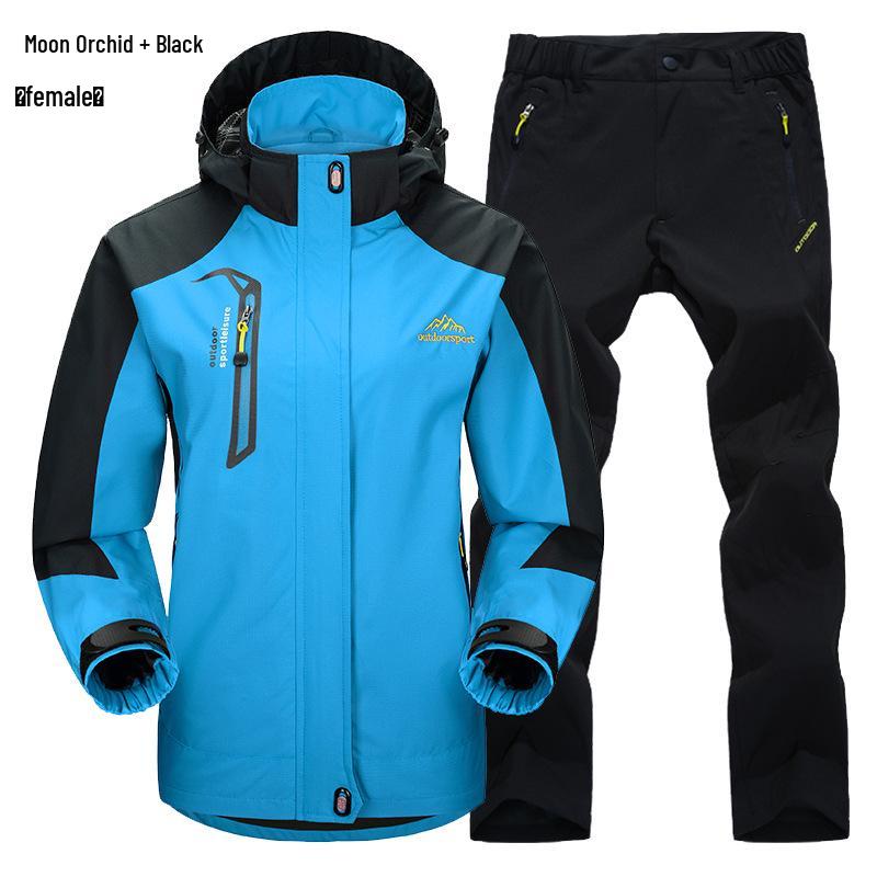 Outdoor Windbreaker Pants and Jacket Set for Men and Women - Windproof, Waterproof, Ideal for Spring/Autumn Hiking
