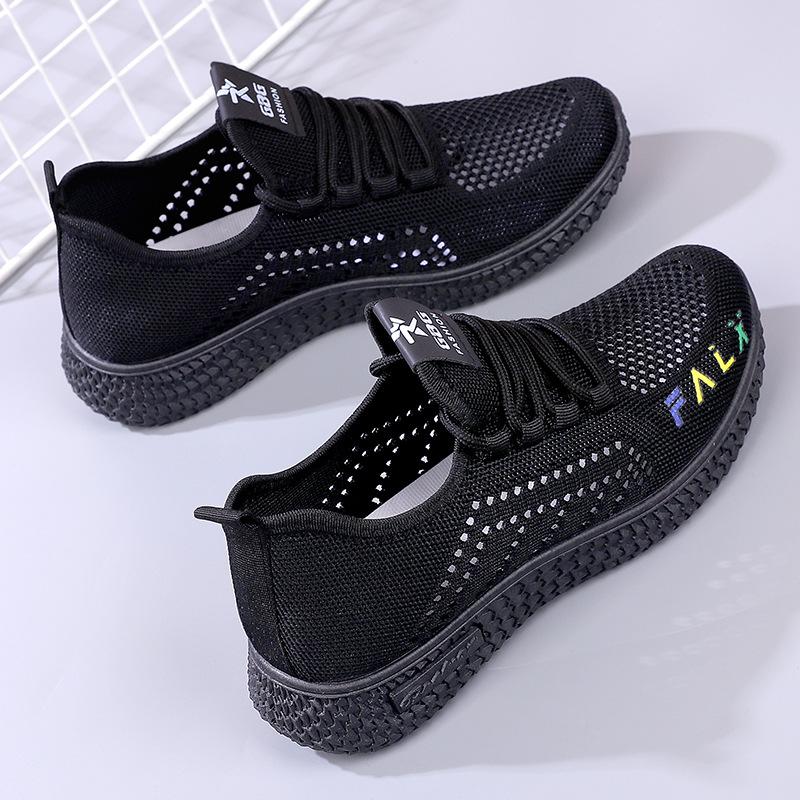 

2023 новые летние сетчатые туфли для мам, тканые кроссовки, повседневные кроссовки для женщин 40