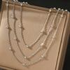 Hot Selling Trendy Three Layered Necklace Bohemian Style Bean Necklaces Exquisite Immortal Qi Stainless Steel Tassel Jewelry