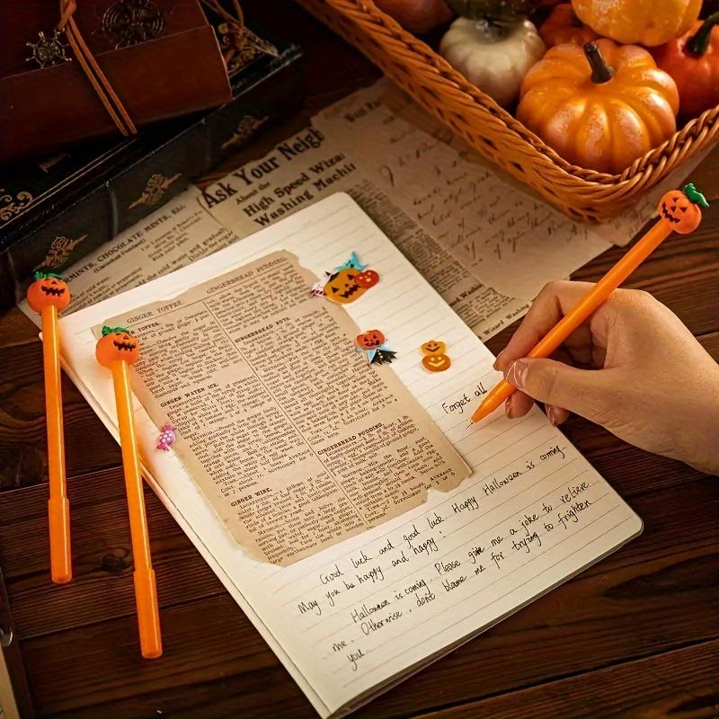 10 PCS Halloween Gel Pens Cute Pumpkin & Skull Design  0.5mm Fine Point Black Ink Perfect for Party Gifts  School & Office Supplies  Waterproof
