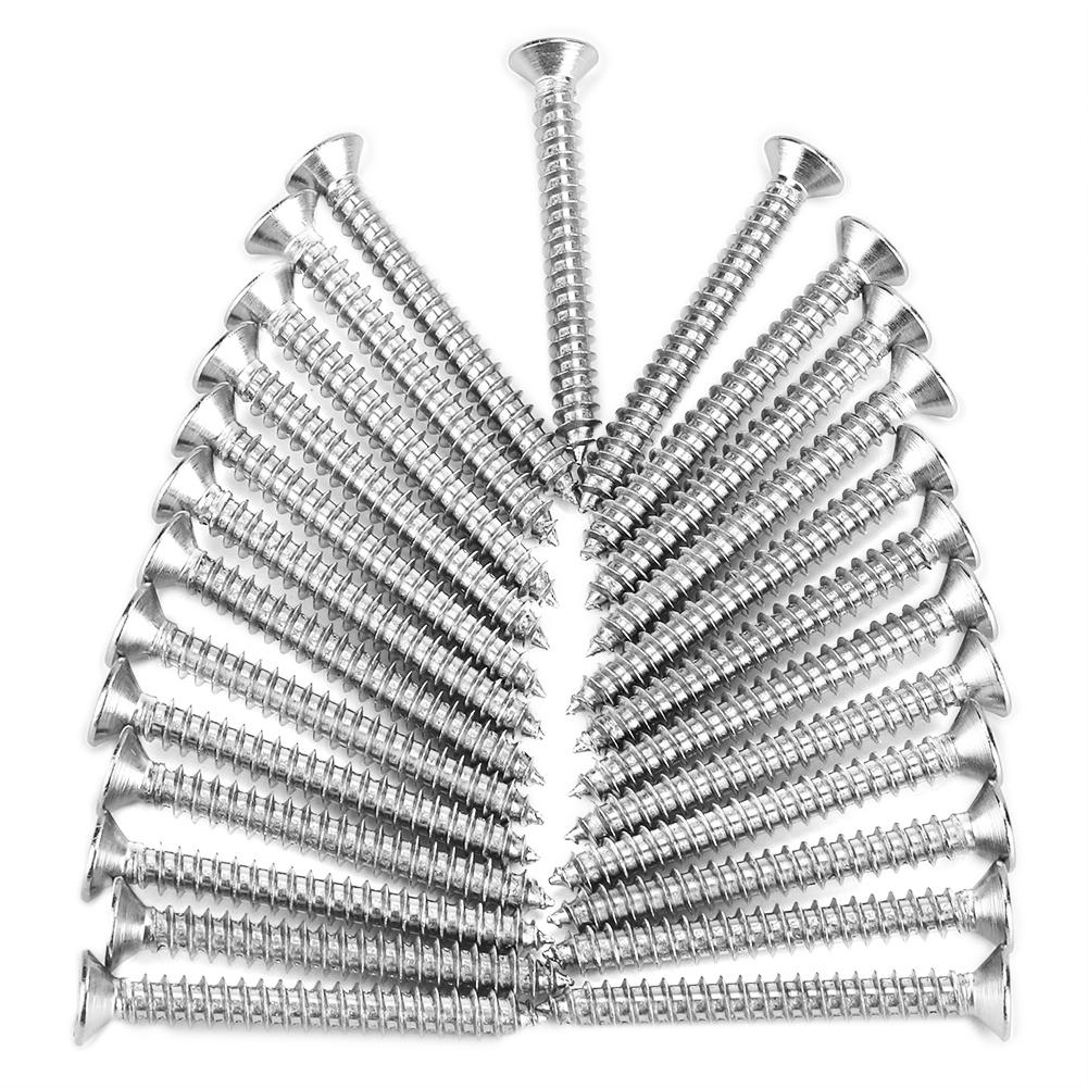 200Pcs M4 Stainless Steel Cross Self Tapping Screws Combination Set Flat Head