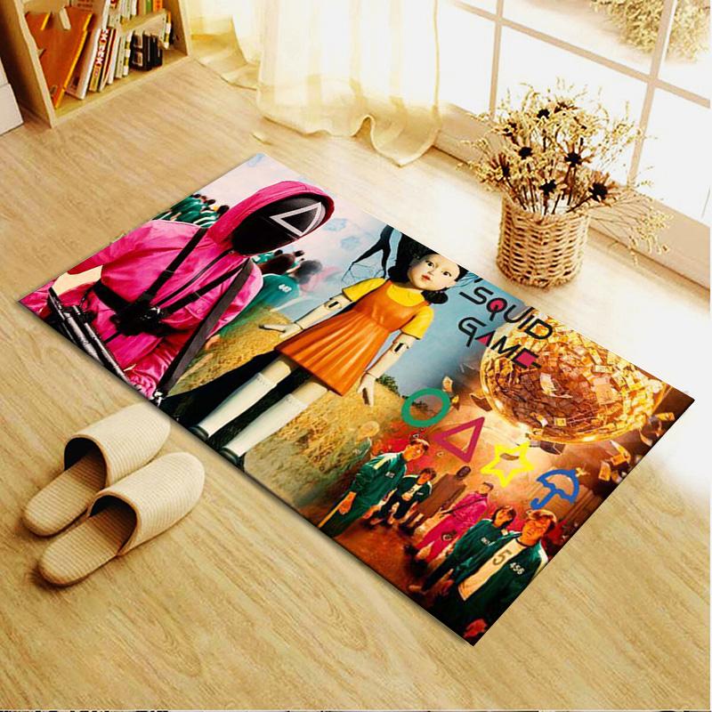 Squid Game Poster Carpet Rug for Living Room Bedroom Home Sofa Decoration,Kids play Non-slip Floor Mat