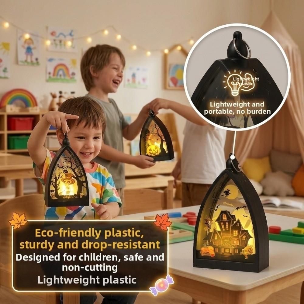 Cordless Halloween LED Lamp Witch Halloween Hanging Lantern Pumpkin LED Light Car Interior
