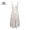 Rochie sling fără mâneci, în stil francez, retro, elegantă, rochie de vară, nouă, pentru femei, cu imprimeu din satin, slim-fit, cu design de nișă