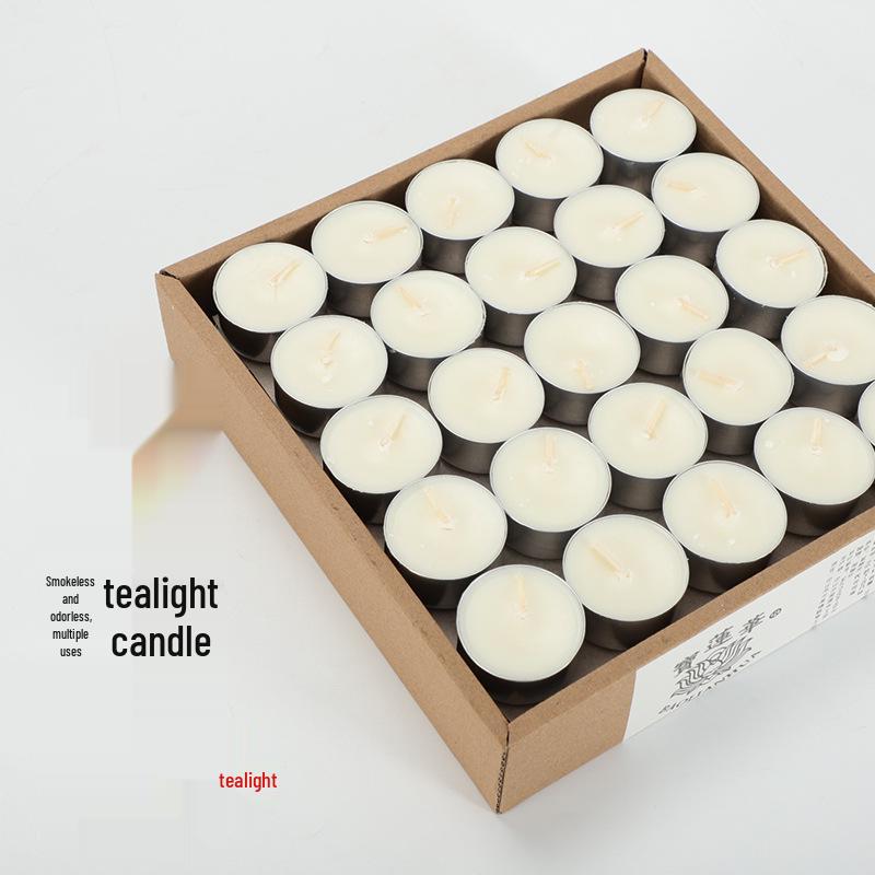 Smokeless Odorless White Tea Light Candles for Heating, Scented Candle Wax for Sealing, and Warming Tea.