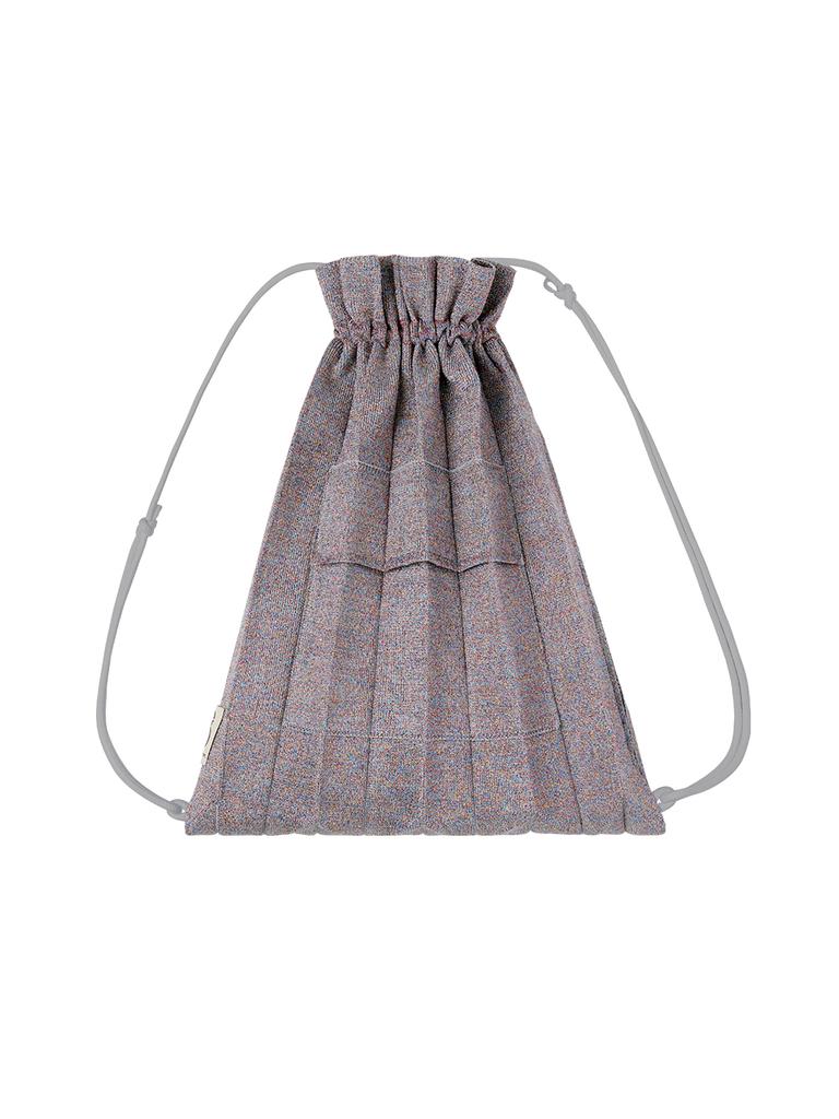 Joseph&Stacey Lucky Pleats Knit String Backpack Multi Rainbow Gray