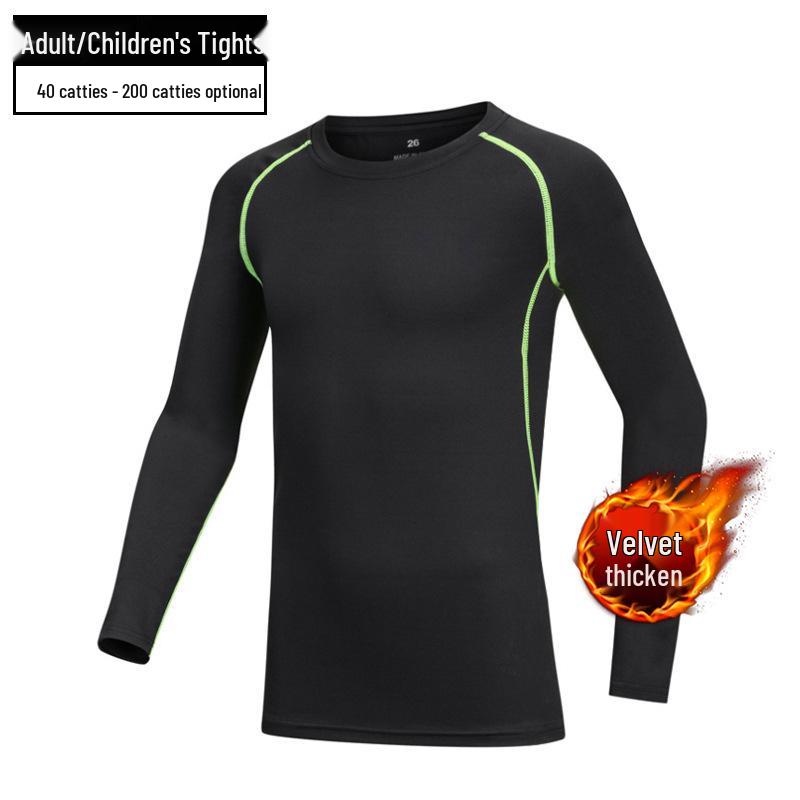 Plush Kids' Basketball & Football Quick-Dry Training Suits for Boys - Autumn/Winter Sports Tights & Base Layer Tops