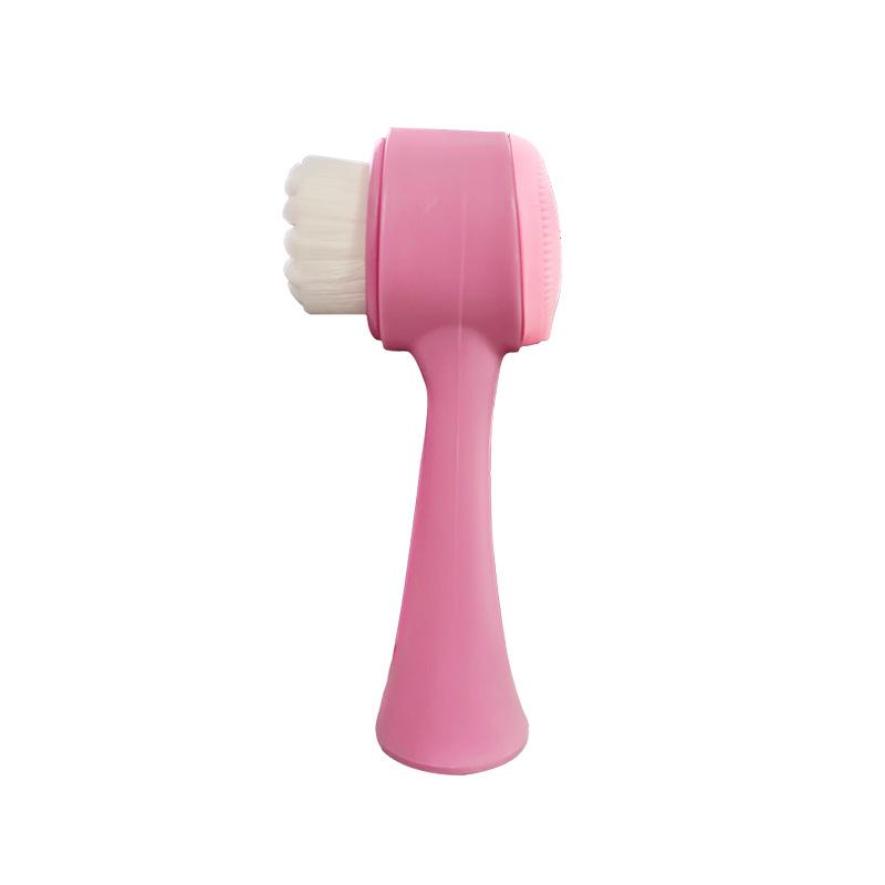 Dual-Sided Facial Cleansing Brush: Soft Bristle & Silicone Makeup Massager, Blackhead & Pore Remover.