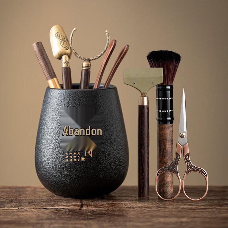 Ebony Wood Six Gentlemen Tea Ceremony Tool Set