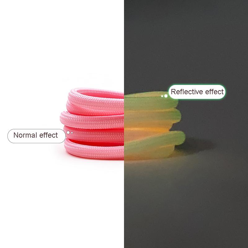 

Круглые светящиеся флуоресцентные шнурки светятся в темноте ночные цветные шнурки спортивные парусиновые шнурки для обуви взрослые детские шнурки для обуви новые 80cm розовый