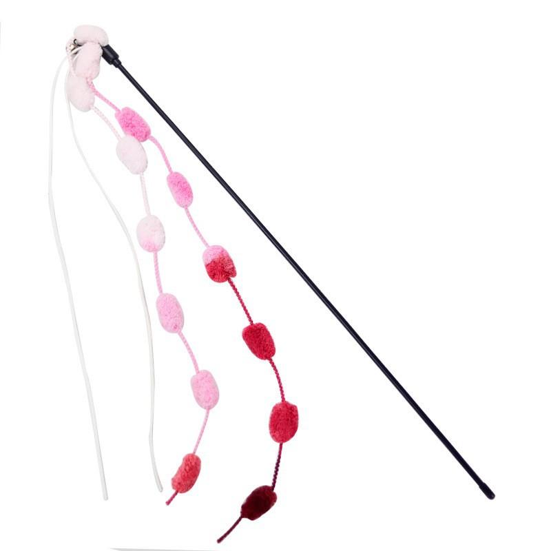 Jouet pour chat canne à pêche pour chat, jouet à plumes pour chat jouet pour chat, canne à taquiner pour chat en fil d'acier bicolore à haute ténacité 6