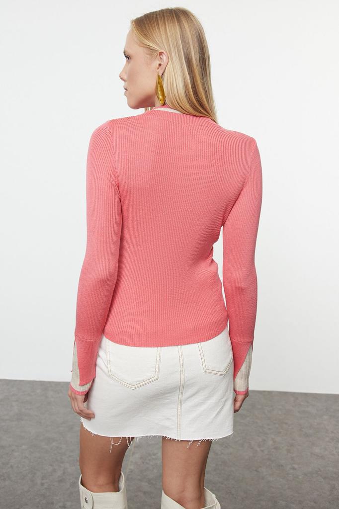 Damski sweter w eleganckim stylu Czarny sweter z dzianiny w bloki kolorów najwyższej jakości